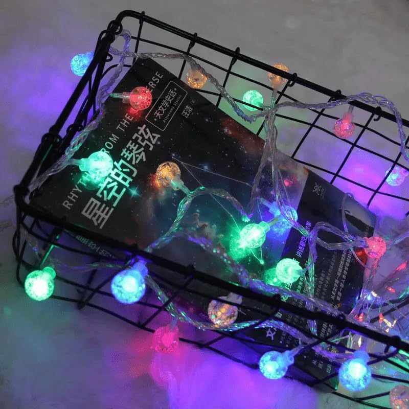 Gesto Serial String Lights - 14 LED Crystal Ball, 10 Feet Multicolor Fairy Lights for Home,Mandir,Pooja Room, Deepawali & Diwali Decoration, Christmas,Festival | Indoor & Outdoor Decorative Lights - Image 5