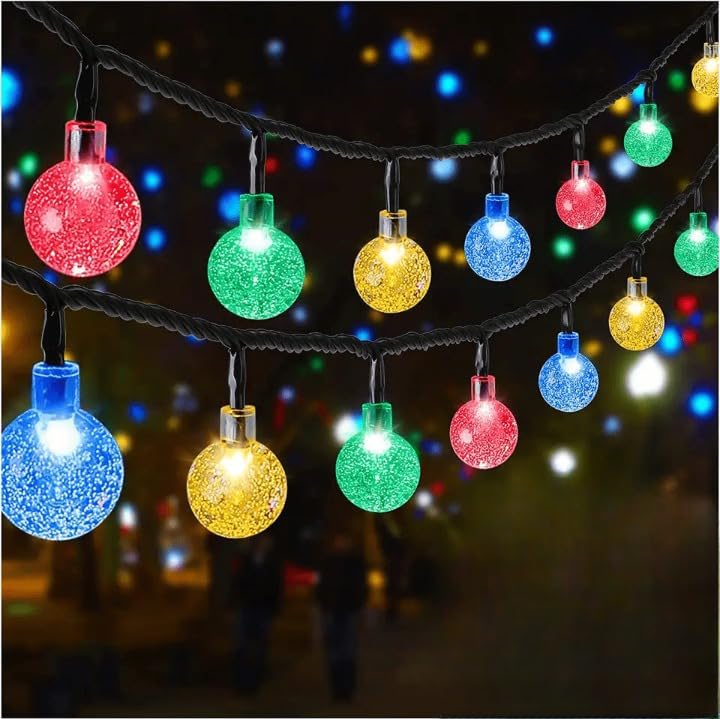 Gesto Serial String Lights - 14 LED Crystal Ball, 10 Feet Multicolor Fairy Lights for Home,Mandir,Pooja Room, Deepawali & Diwali Decoration, Christmas,Festival | Indoor & Outdoor Decorative Lights - Image 1