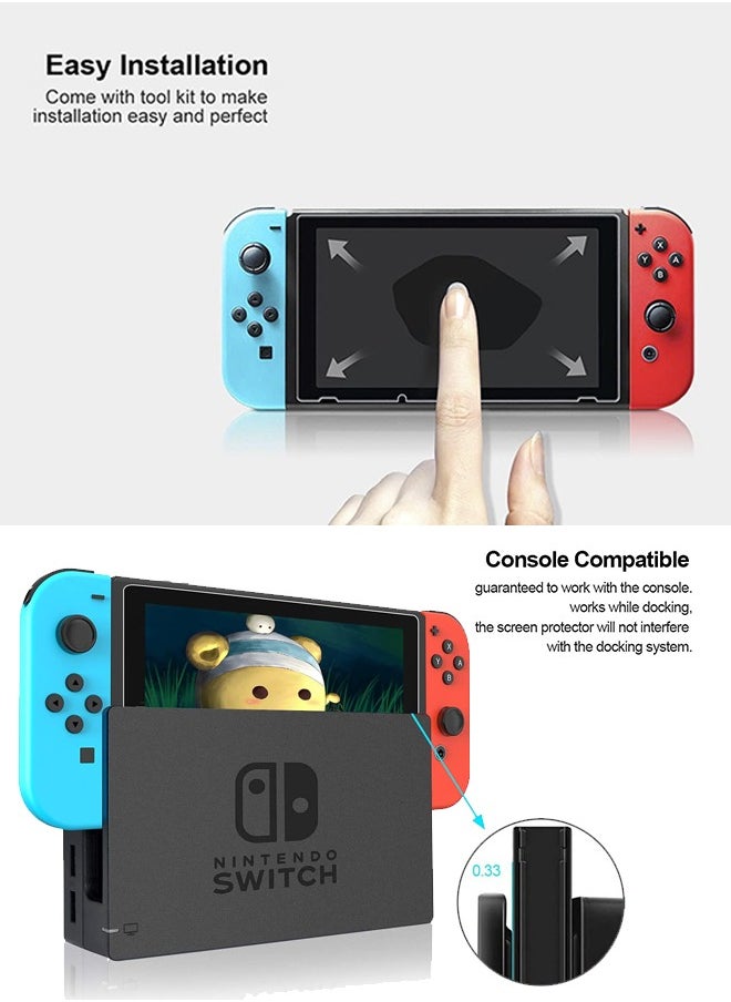 Yesido 4Pcs Tempered Glass Screen Protector Compatible with Nintendo switch OLED 2023 - Transparent HD Clear Anti-Scratch Screen Protector Skin Set for Nintendo Switch 0.7inch  - Image 5