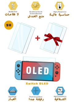 4Pcs Tempered Glass Screen Protector Compatible with Nintendo switch OLED 2023 - Transparent HD Clear Anti-Scratch Screen Protector Skin Set for Nintendo Switch 0.7inch