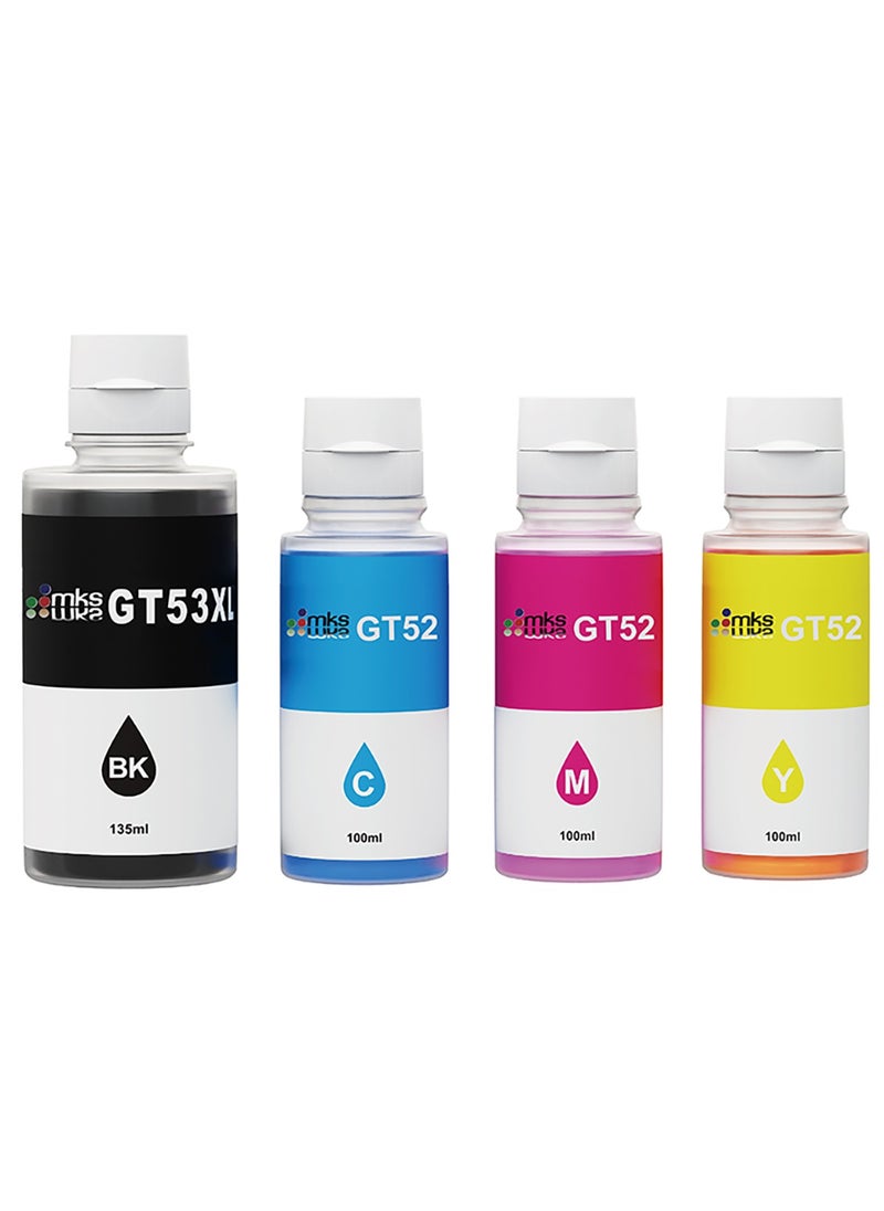 MKS - Ink  GT53XL (135ml) / GT52 (3X100ml) Compatible with HP Smart Tank 310/315/410/415/515/516/517/518/519/515/530/580/585/615/720/725/750/790/795 - Image 1