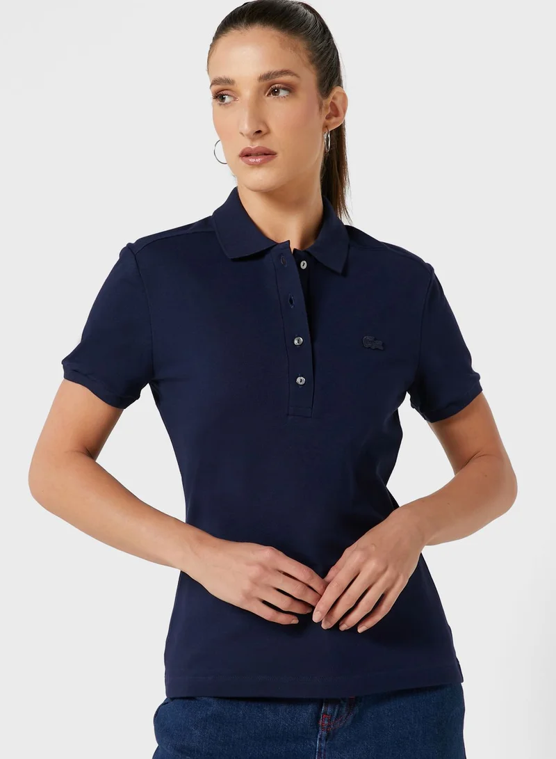 LACOSTE Button Detail Polo Shirt