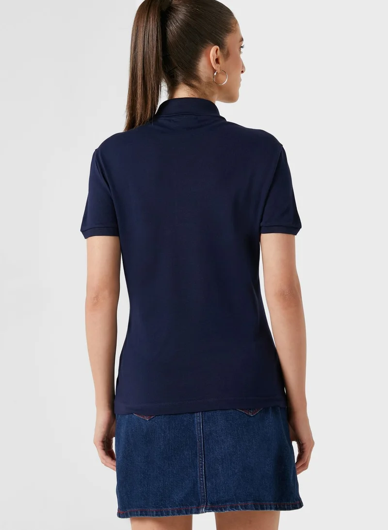 LACOSTE Button Detail Polo Shirt