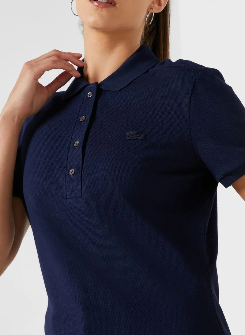 LACOSTE Button Detail Polo Shirt