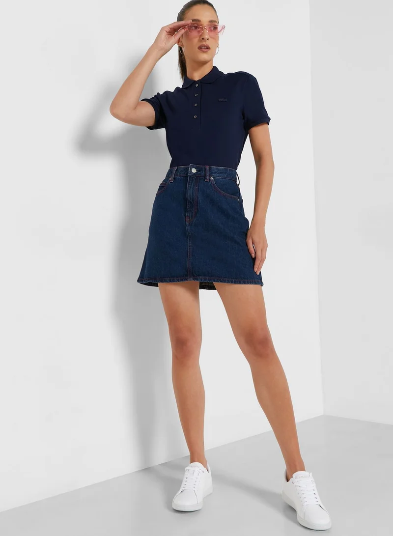 LACOSTE Button Detail Polo Shirt
