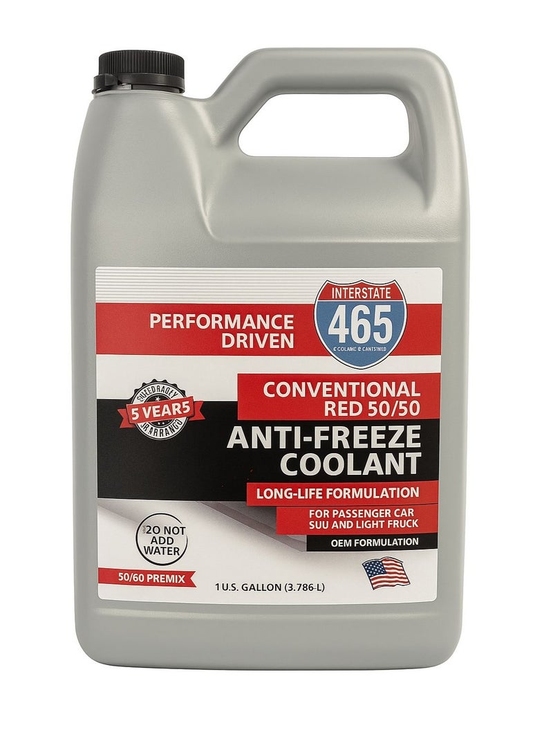 زيوت 465 ماء راديتر مركز أحمر 465 – مضاد للتجمد وسائل تبريد طويل الأمد، 1 جالون (3.785 لتر) - Image 1
