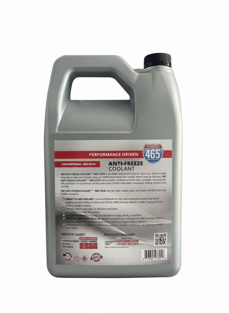 زيوت 465 ماء راديتر مركز أحمر 465 – مضاد للتجمد وسائل تبريد طويل الأمد، 1 جالون (3.785 لتر) - Image 2
