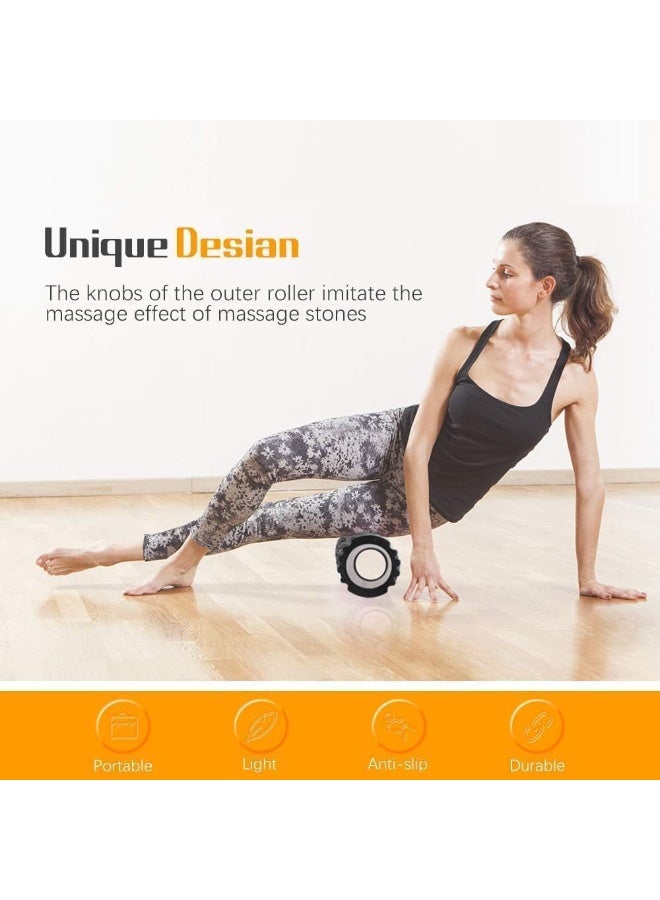 Foam Roller Fitness Foam Roller, Deep Muscle Massage Roller and Lightweight Muscle Massage for Yoga and Pilates for Muscle Relaxation, Balance Exercise, Physical Therapy Pain Relief (Black) - Image 4