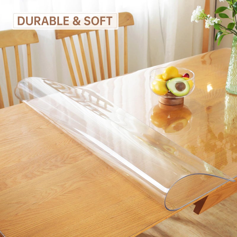 Warmstar Clear Table Cover Protector 24 x 48 Inch, 2mm Thick Plastic Table Cover Rectangle,PVC Clear Table Protector,Desk Protector Mat for Kitchen, Dresser, Writing Deskï¼ŒDining Room Table - Image 2