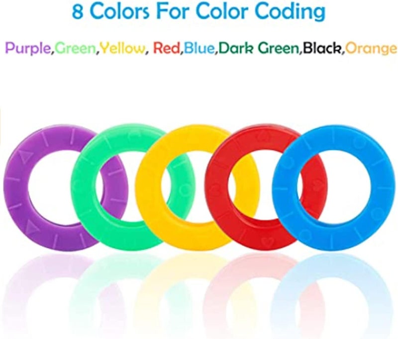 Small Key Covers Tags, Bright Colored Caps Silicone Elastic Identifier Coding Rings, 0.8 Inch Dia, 24PCS in 8 Colors (Mixed Color) - Image 4