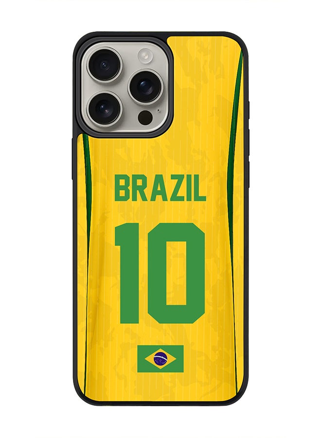 Stylizedd For Apple iPhone 16 Pro Max Case, [Compatible with MagSafe] Slim Magnetic cover Phone Case - Football Team Brazil World Cup 2026 - Image 1