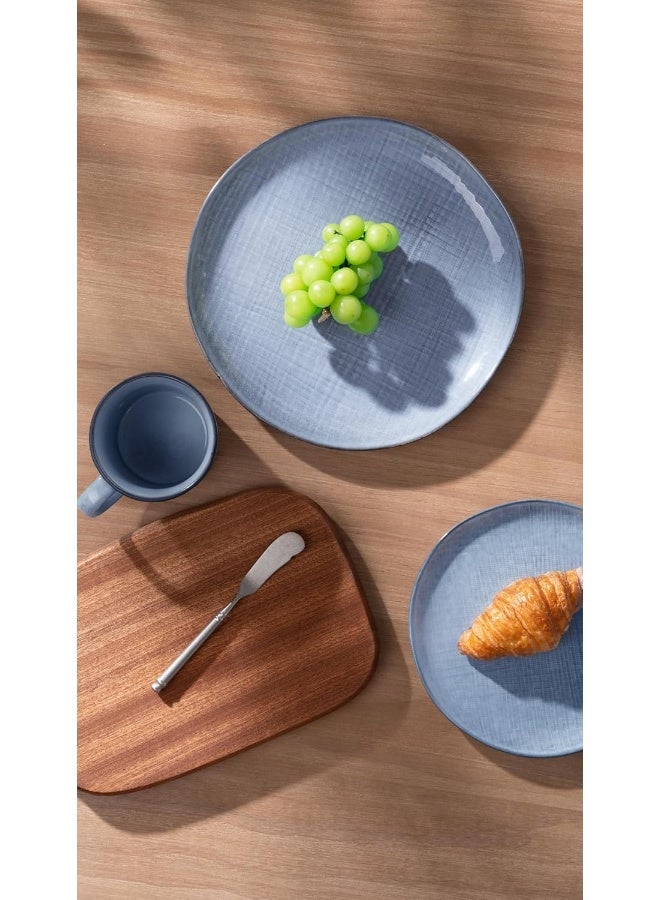 Famiware Moonlight 6 Piece Stoneware Dinner Plates in 10.25 inches, Scratch Resistant, Microwave & Dishwasher Safe, Blue  - Image 4