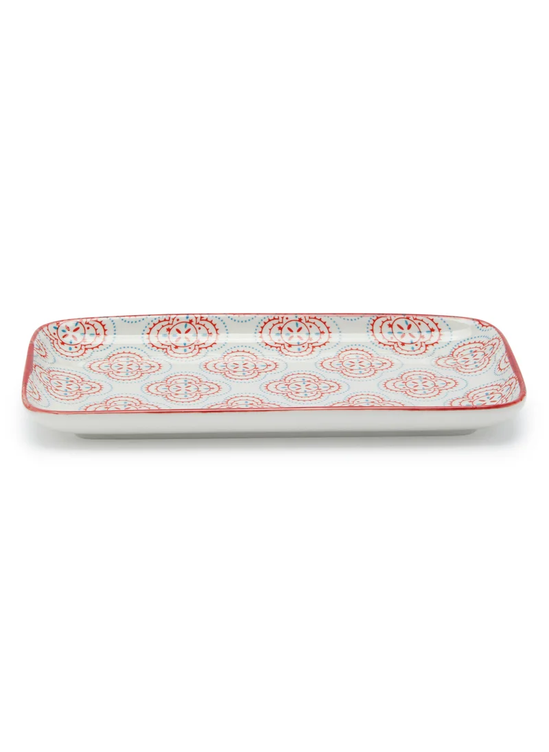 سيمبلي كيتشن Floral Mm Reverse Arab Jaali Ceramic Square Plate