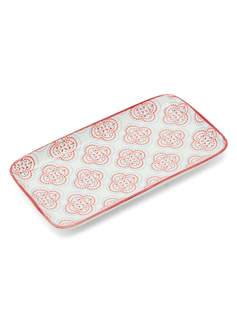 سيمبلي كيتشن Floral Mm Reverse Arab Jaali Ceramic Square Plate