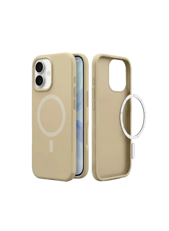 Mobcos Mobcos iPhone 17 Brown Elite Ring Premium Silicone Magnetic Wireless Charging Case for iPhone | Silky Soft Touch | Military-Grade Shockproof Protection | Strong Magnetic Compatibility | Luxury Slim Cover