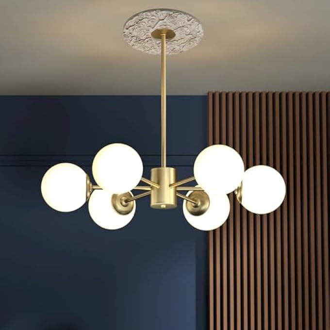 CEILING MEDALLION,WOOD CEILING COVER HOME LIGHTING CEILING MEDALLIONS RING CARVED TRADITIONAL CEILING MEDALLION FOR LIGHT FIXTURES AND CEILING FANS,3.15" ID X 9.96" OD - Image 2