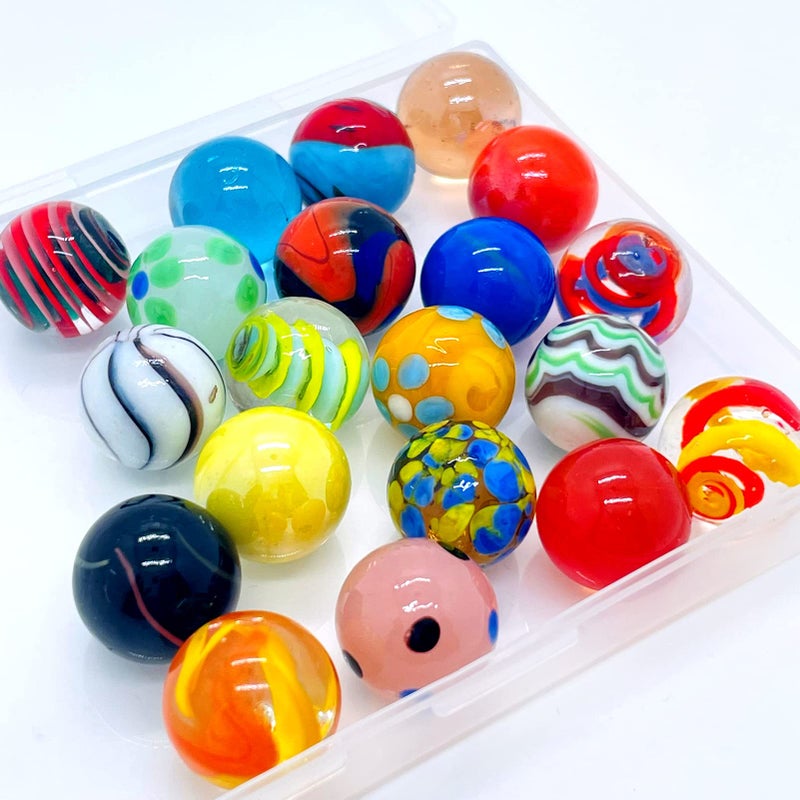 Miutrue 20 Vintage Marbles Bulk for Kids Ages 4-8-12 Hobbyist for Marble Run Track Game Small Marbles Game Toy (16mm) (20pcs) - Image 1