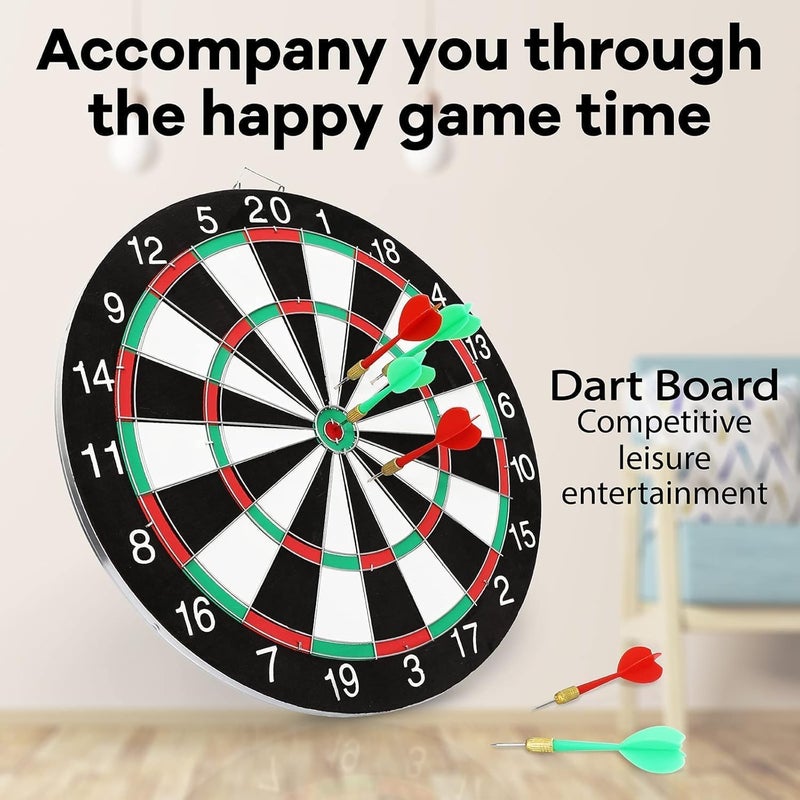 STRIVE FIT Double-Sided Dart Board Set with 4 Steel Tip Darts – Staple-Free, Paper Wound Target for Adults & Kids, Indoor Outdoor Dart Game for Man Cave, Office, Game Room & Family Fun (12 Inch) - Image 5