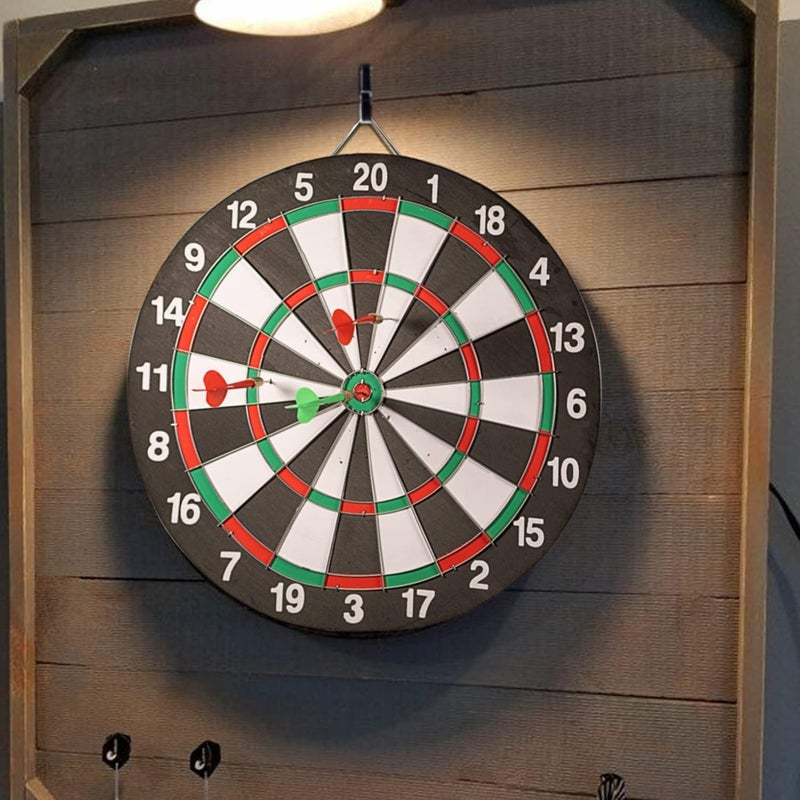 STRIVE FIT Double-Sided Dart Board Set with 4 Steel Tip Darts – Staple-Free, Paper Wound Target for Adults & Kids, Indoor Outdoor Dart Game for Man Cave, Office, Game Room & Family Fun (12 Inch) - Image 2