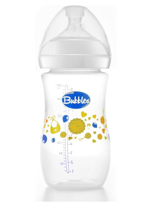 Bubbles Natural feeding bottle 280ml (white)