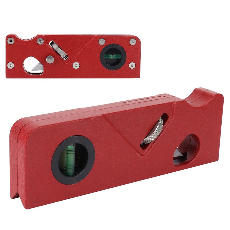 Red 45 Degree Chamfer Plane Woodworking Hand Tool for Edge Trimming Corner Flattening Adjustable Depth With Bubble Level For DIY Furniture Projects - Image 4