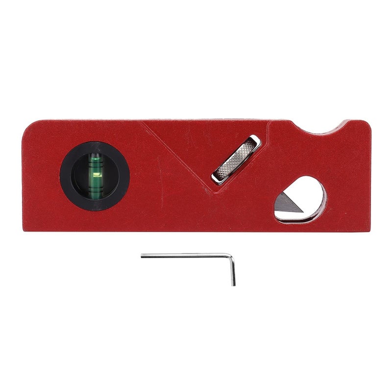 Red 45 Degree Chamfer Plane Woodworking Hand Tool for Edge Trimming Corner Flattening Adjustable Depth With Bubble Level For DIY Furniture Projects - Image 2