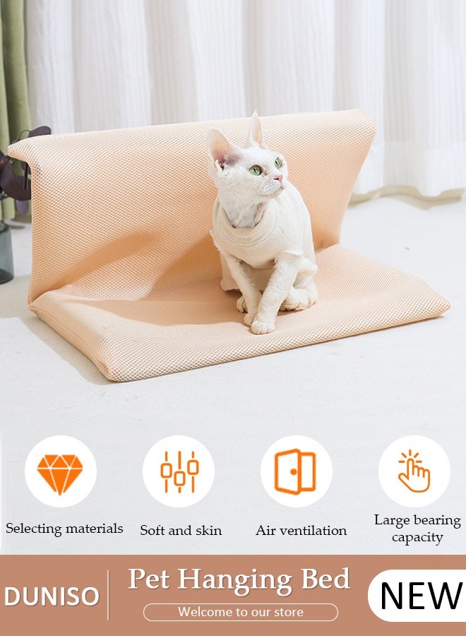 DUNISO سرير أرجوحة للقطط، سرير دافئ ومريح للقطط مع إطار قوي، غطاء قابل للإزالة، سرير فاخر معلق للحيوانات الأليفة للقطط، الجراء الصغيرة - Image 1