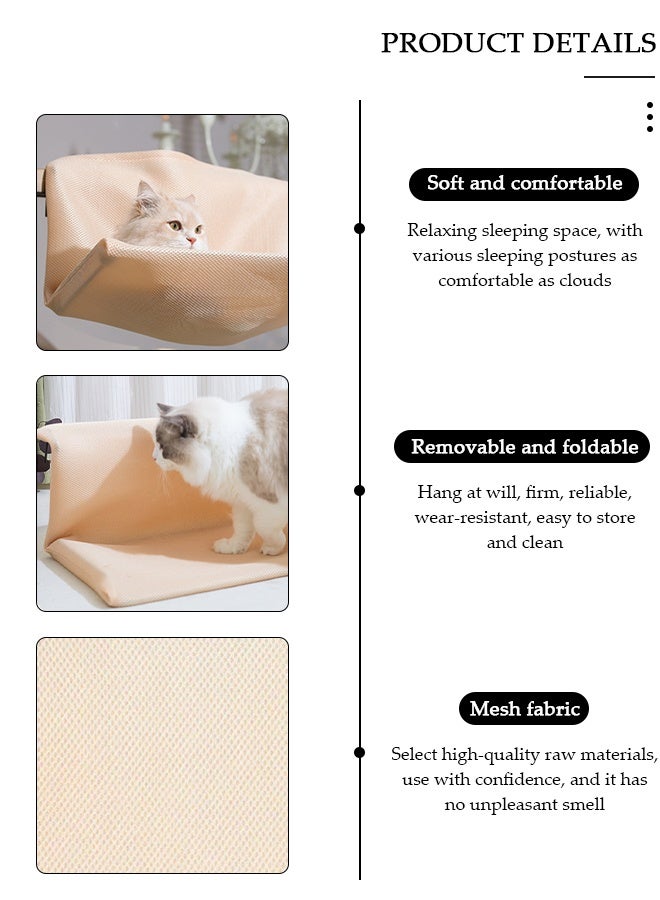 DUNISO سرير أرجوحة للقطط، سرير دافئ ومريح للقطط مع إطار قوي، غطاء قابل للإزالة، سرير فاخر معلق للحيوانات الأليفة للقطط، الجراء الصغيرة - Image 2