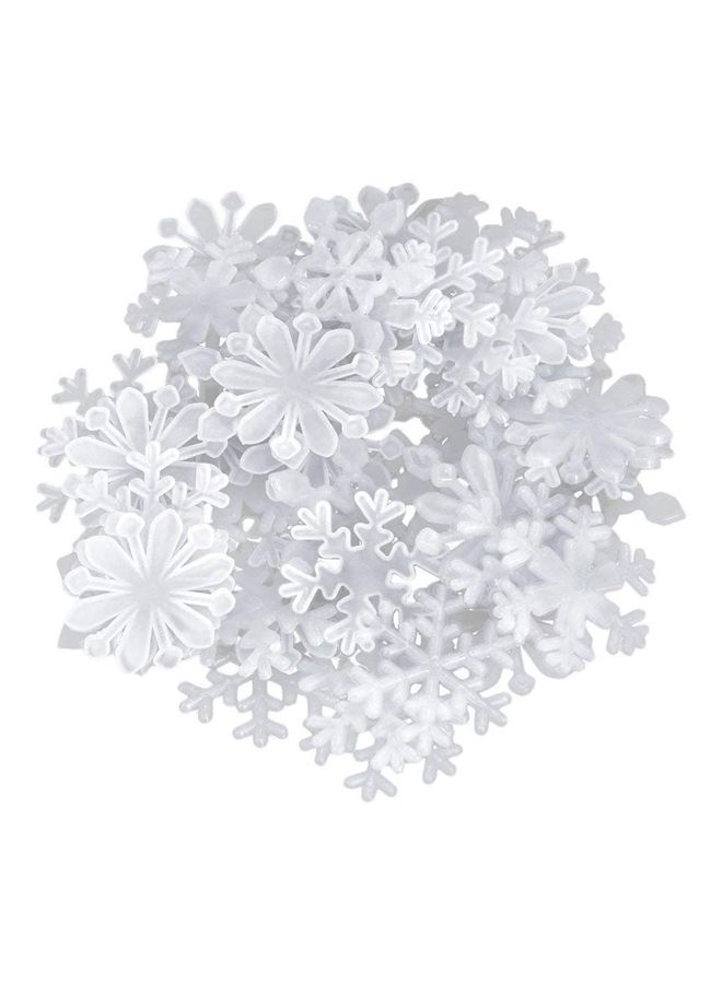 NIBEMINENT 300-Piece 3D Luminous Fluorescent Snowflake Wall Stickers White - Image 1