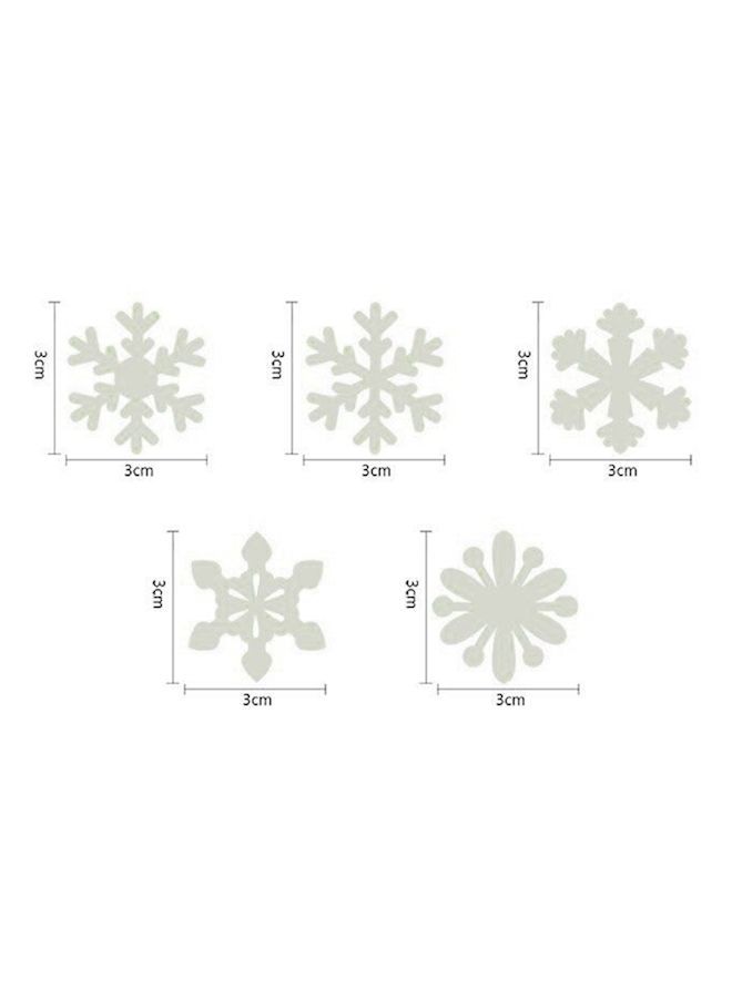 NIBEMINENT 300-Piece 3D Luminous Fluorescent Snowflake Wall Stickers White - Image 2