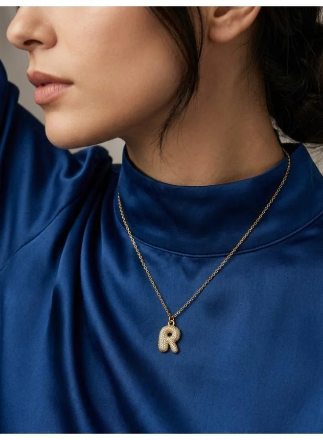 Rovaux Letter R Bubble Initial Necklace