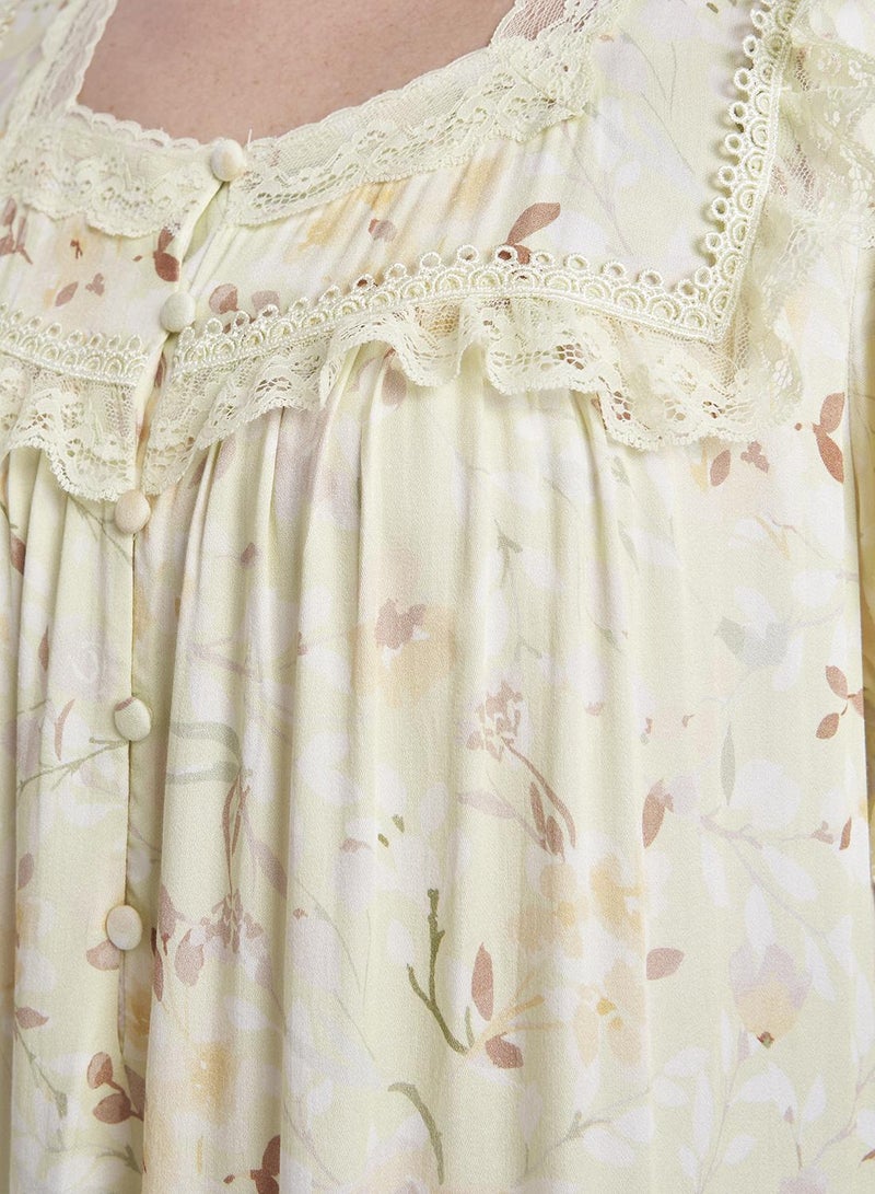 KASHKHA Viscose Flower Print Mini Nightwear Dress - Image 5