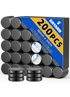 Grtard 200 PCS Ceramic Magnets for Crafts, Small Round Disc Crafts Magnets with Adhesive Backing, Flat Circle Magnets for Crafts, DIY, Science, Hobbies, Project(18x3mm)