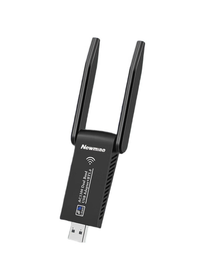 Newmine 1300M Driverless Usb Wireless Network Adapter, Gigabit 5G Dual-Band, Desktop And Laptop Wifi Receiver And Transmitter, External Dual Antenna High-Speed Wall-Penetrating - Image 1
