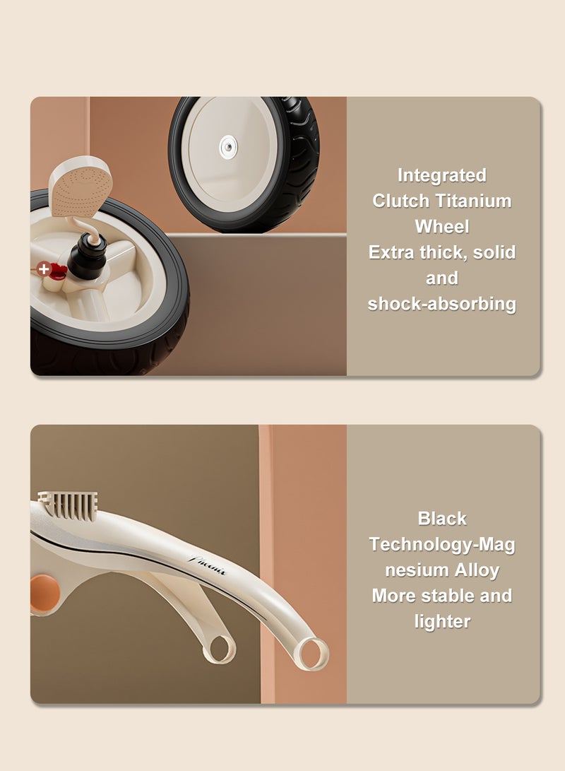 MaBaby Children's Tricycle, 4-in-1 Kids Folding Tricycle with Adjustable Push Handle, Removable Canopy, Safety Harness for 6-60 months Toddler Boys and Girls(White) - Image 4