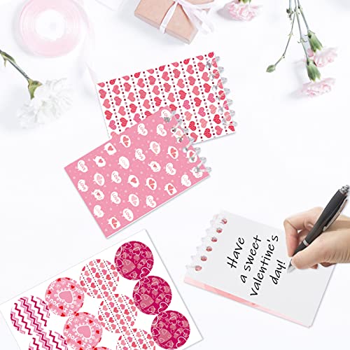 Fancy Land 48 Mini Valentines Day Notepads Spiral Notepads with Stickers Valentine Spiral Notebooks for Kids School Classroom Gift Exchange Valentines Day Party Favors - Image 5