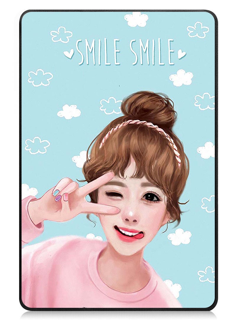 Protective Flip Case For Apple iPad Pro 13 (2024) With Trifold Stand Auto Wake Sleep Shockproof Cover Smile Smile