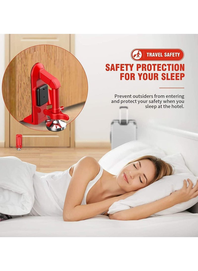 Y&D Portable Door Security Lock, Jammer, 80 Decibel Alarm Lock Stopper with 2 Extra Batteries for Travel/Apartment/Safety Self Defense/Home Hotel, Personal Protection Device - Image 2