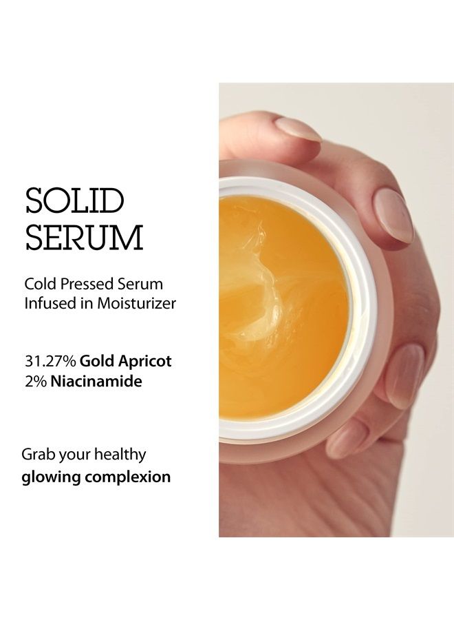 Blithe Pressed Serum Gold Apricot Korean Face Moisturizer - Creamy Niacinamide Serum for Natural Glow & Radiance, Freckle Remover & Skin Brightening Cream for Face 1.68 Fl Oz - Image 1