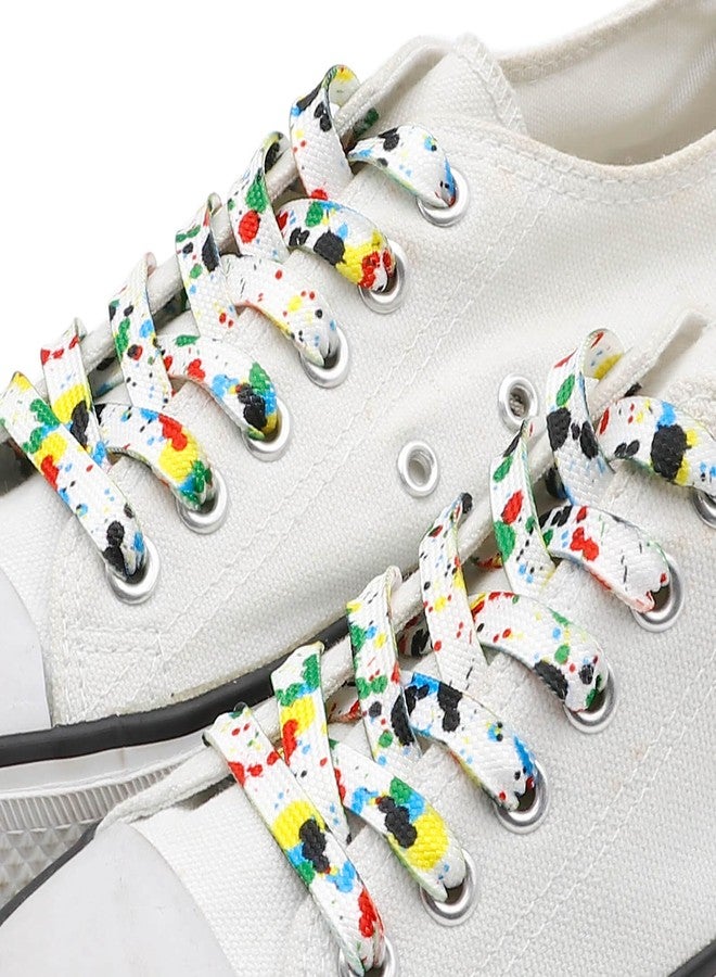 DANHUA Colored Printed Flat Shoelaces: 2 Pair Patterned Shoe Laces for Sneakers, 08 Colorful Splash-ink, 47Inch (120CM) - Image 3