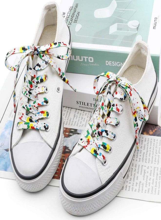 DANHUA Colored Printed Flat Shoelaces: 2 Pair Patterned Shoe Laces for Sneakers, 08 Colorful Splash-ink, 47Inch (120CM) - Image 4