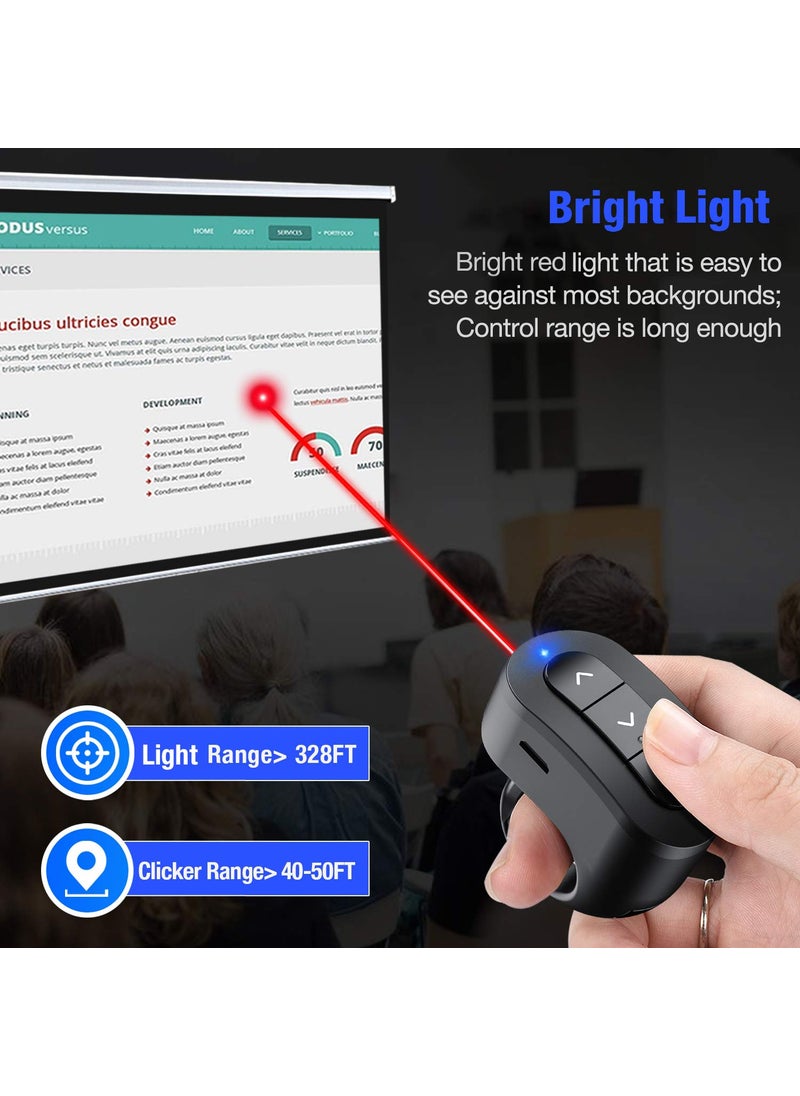 DinoFire Rechargeable Finger Ring Wireless Presenter Clicker for PowerPoint, Keynote, Mac, Laptop - USB Presentation Remote with 2.4GHz RF  - Image 3