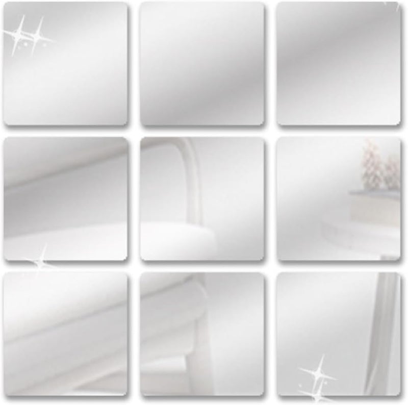 Acrylic Mirror Wall Stickers Adhesive Wall Decoration 12pcs Rounded Corners DIY and Tiles Removable Chic Home Decor - Image 1