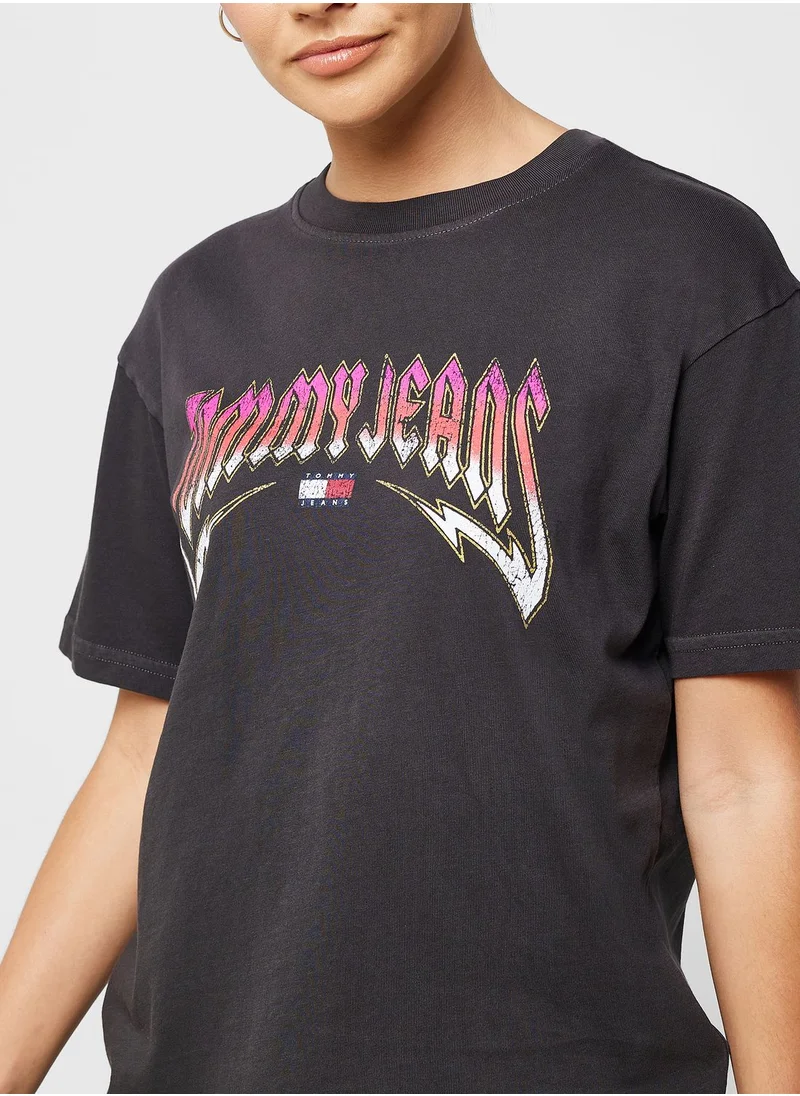 TOMMY JEANS Crew Neck Printed T-Shirt