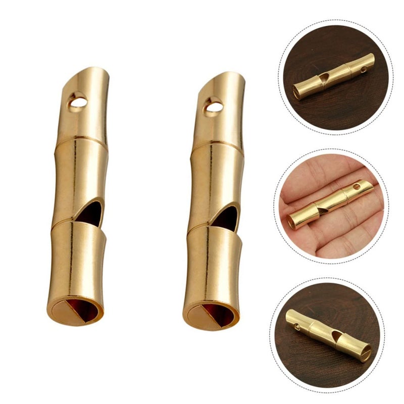 Loud Brass Safety Whistles For Outdoor Survival Sports Race Pack Of 2 - Image 4