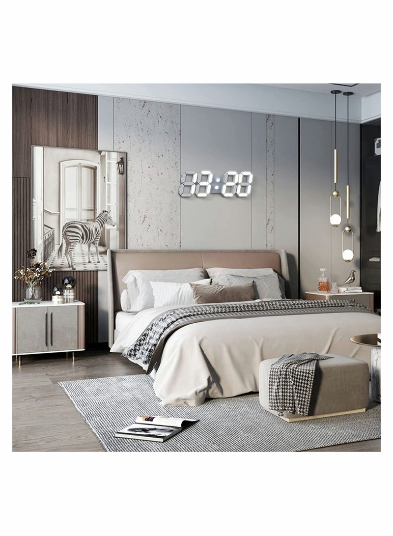 Captaintech 3D Digital Alarm Clock, Modern Design LED Wall / Desk Clocks 12/24H Time /Date/ Temperature Display, Nightlight /Brightness Adjustable/White Light for Kitchen/Office/Living Room/Classroom/Metting Roo - Image 5