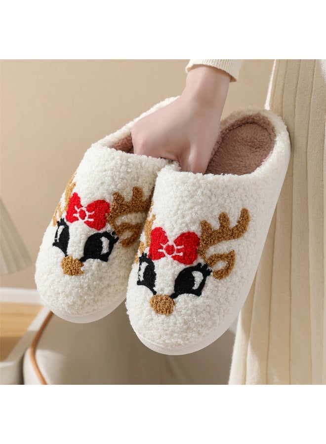 إسكدنيا الصفحة الرئيسية حذاء عيد الميلاد للنساء الرجال، الشتاء حذاء بلوش مع رغوة الذاكرة، فلوفي ناعم انزلاق دافئ على حذاء المنزل