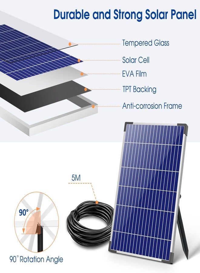 Biling Solar Water Pump 12W, Solar Water Fountain Pump,Solar Fountain Pump with 160GPH,Solar Fountain Pump with PVC Tubing, 17Ft Cord for Outdoor Garden Pond Fountain - Image 2