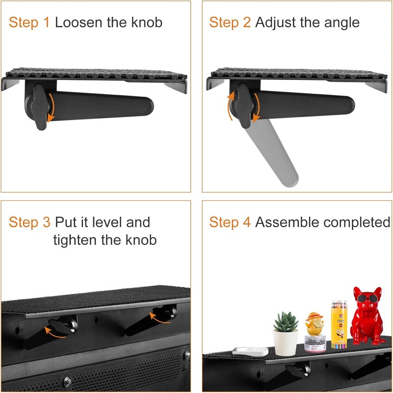 Bracwiser No Drill TV Top Shelf 35.43 inch Wide Monitor Top Mounting Bracket Platform Holds Speaker, AV Receiver, Media Box, Game Console and More (CS106XL) - Image 5