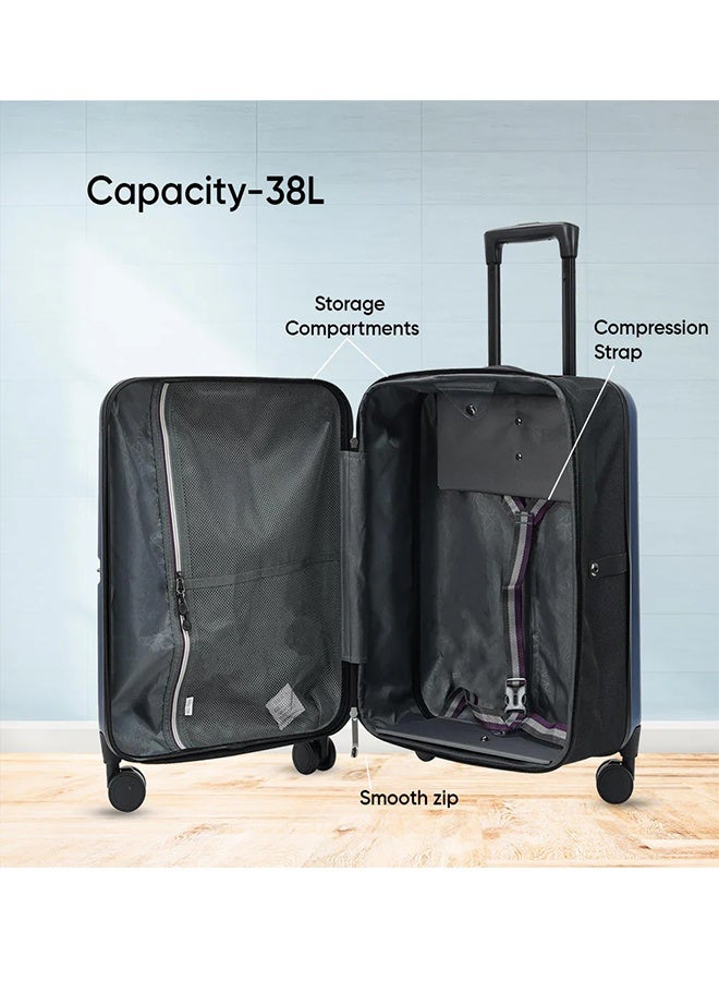 iCruze Foldable Cabin Trolley Bag – 38L, 8 Wheels, Polycarbonate Hard Shell, Number Lock, White, Unisex  - Image 2